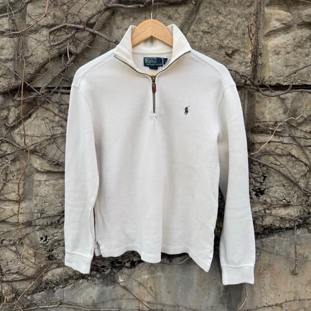폴로 랄프로렌 빈티지 코튼100 하프집업 니트 s