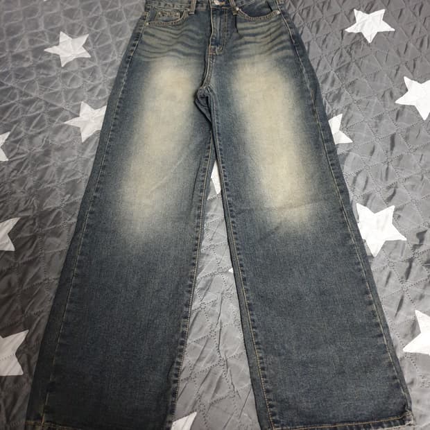 데님스토리 빈티지 워싱 와이드 데님팬츠 (M)