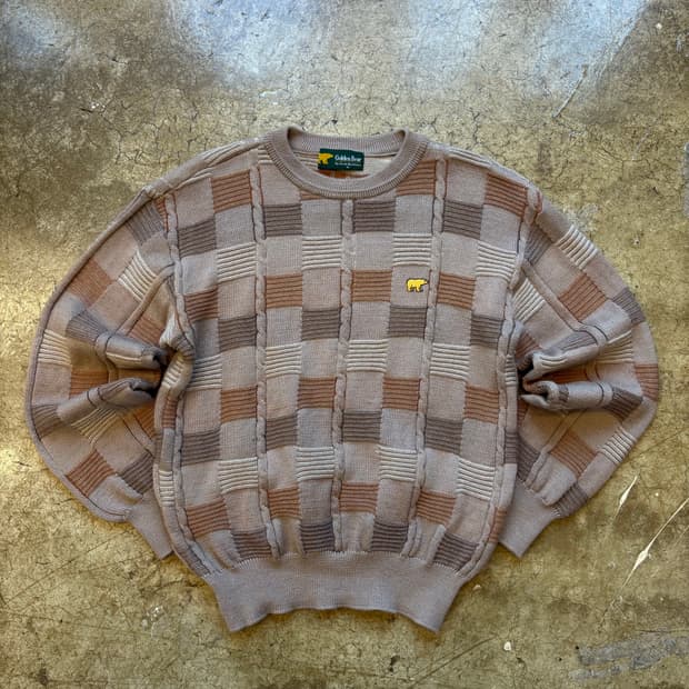 골든베어 울 패턴 스웨터