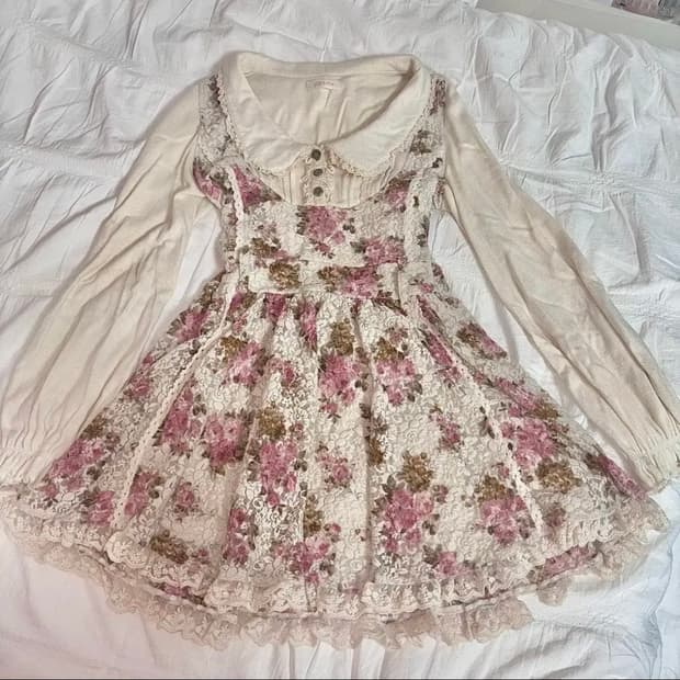 리즈리사 플라워 카라 레이스 원피스