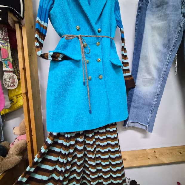 자라 트위드 롱 베스트