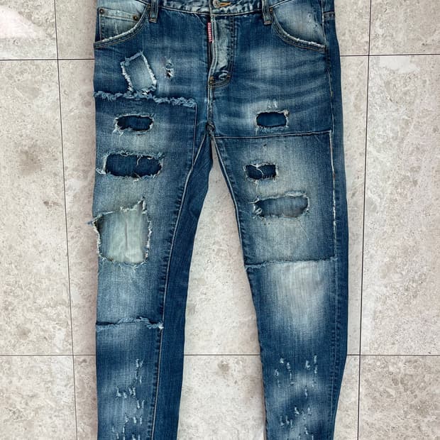 디스퀘어드2 패치 데미지 청바지 48(33~34인치) 정품