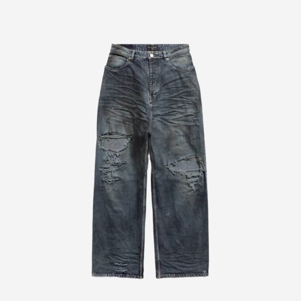 (xs) 발렌시아가 썸머 디스트로이드 배기 진 