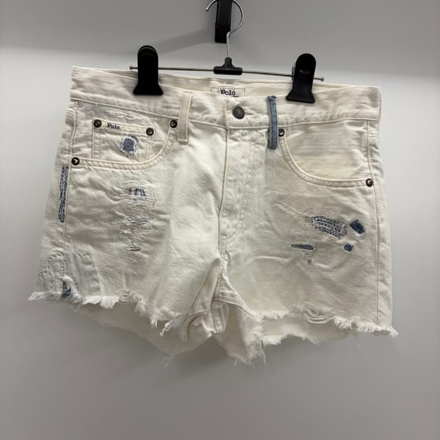 폴로 랄프로렌 화이트 데님 숏팬츠