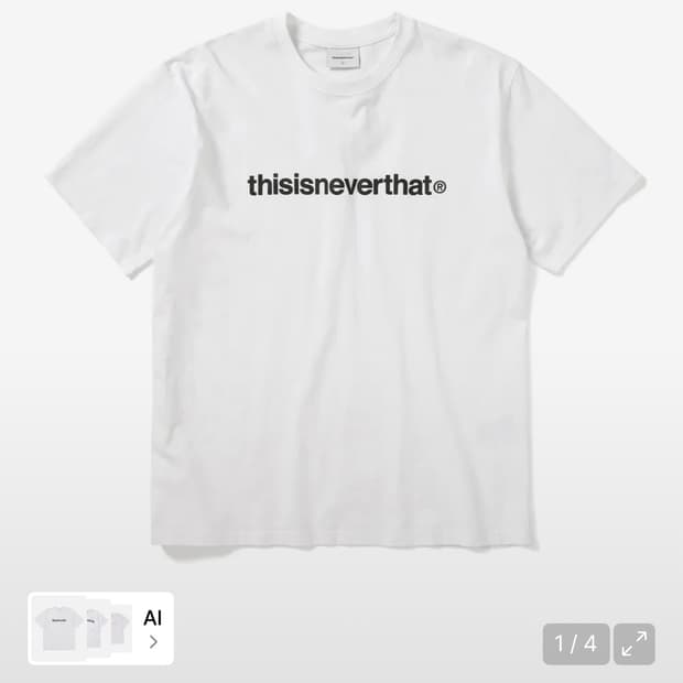 디스이즈네버댓 T-Logo Tee White 사이즈M