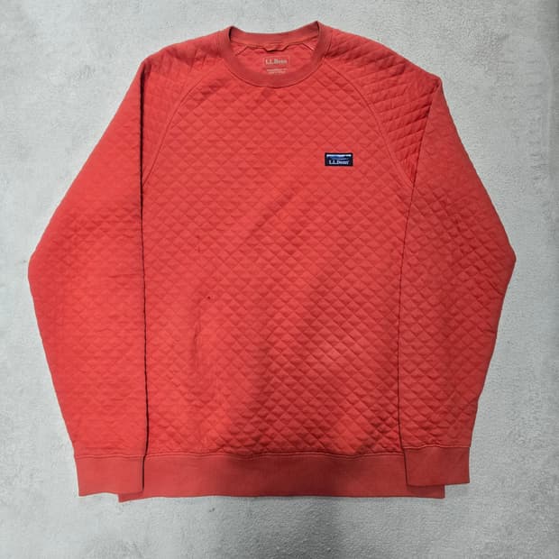 L.L.Bean 엘엘빈 퀄팅패턴 맨투맨 오렌지  