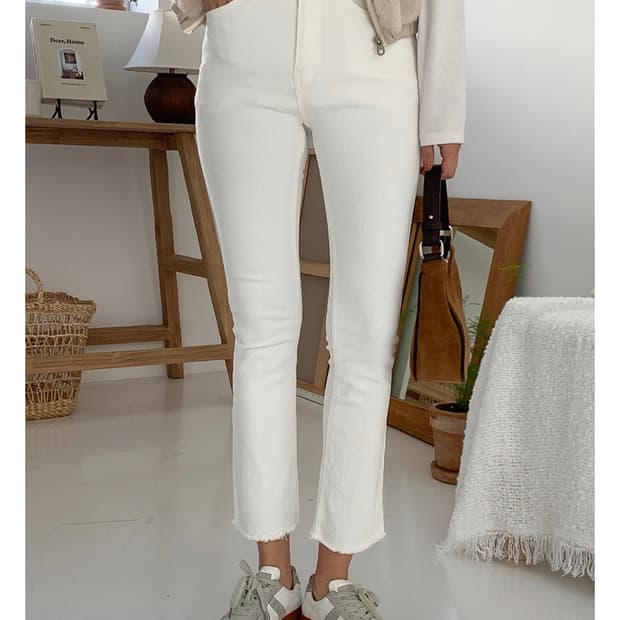 새상품 s 밑단컷팅 일자 팬츠