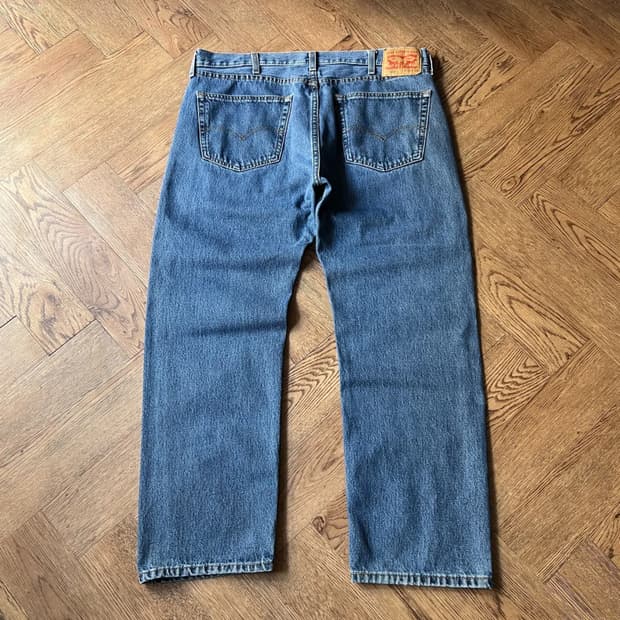 [38]리바이스 505 미디엄블루 워싱 데님 팬츠
