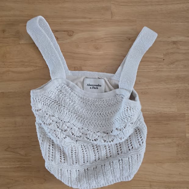 Abercrombie &  Cream Crochet Knit Cami