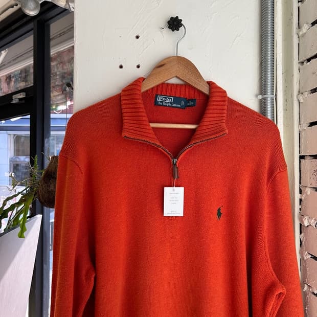 15461 - 폴로 랄프로렌 오렌지 반집업 니트