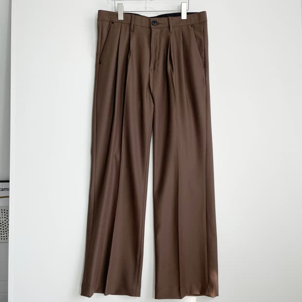 C1 메종미네드(MAISON MINED) 투턱 와이드 슬랙스 34사이즈