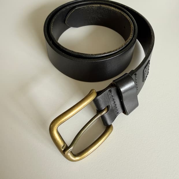 eddie bauer solid brass leather belt