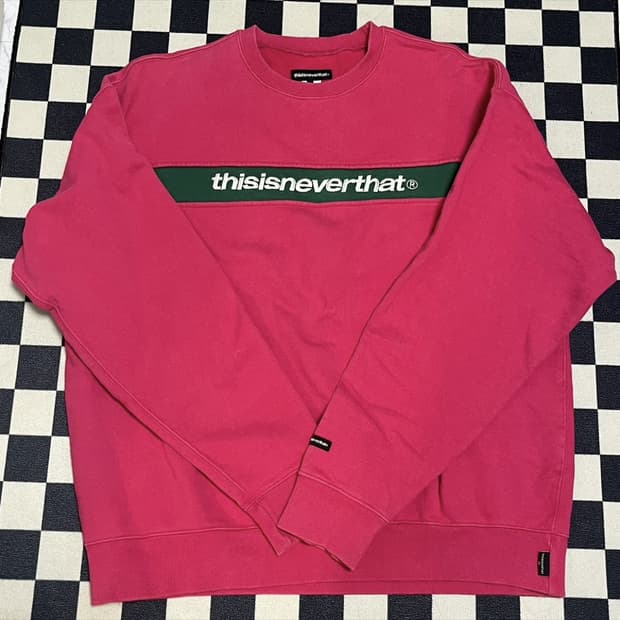 디스이즈네버댓 핑크 맨투맨 라지