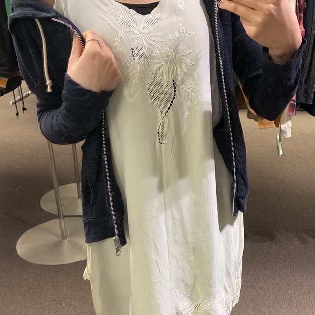 OS)Japanesb vintage 여성 화이트 란제리 나시