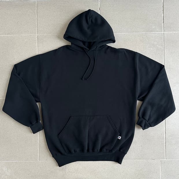 90s 빈티지 러셀 후드 블랙 XL