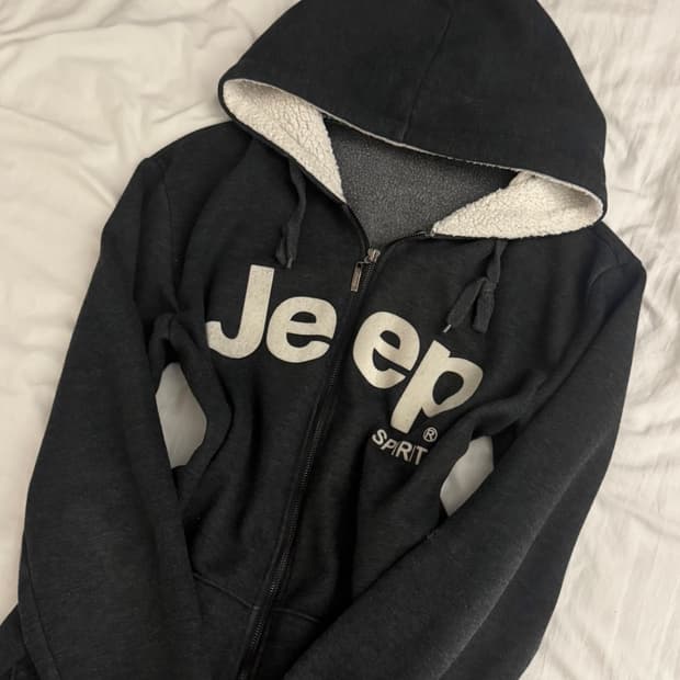 지프 아방핏 차콜 후드집업 