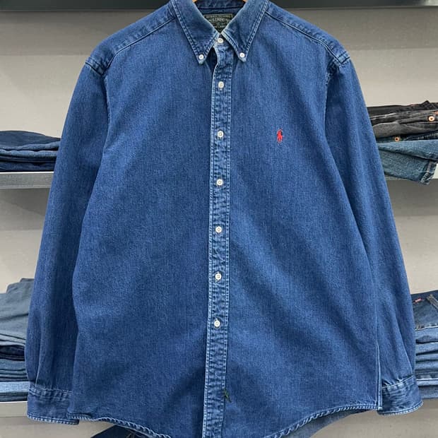 (L)80~90'S 폴로 컨트리 USA 데님셔츠-M1815