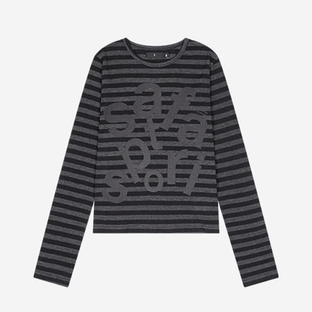 사파리스팟 1/2 티켓팅 스트라이프 티셔츠 블랙