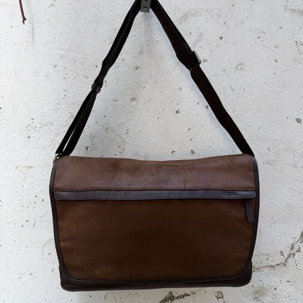 COACH SUEDE LEATHER MESSENGER 코치 레더메신저백