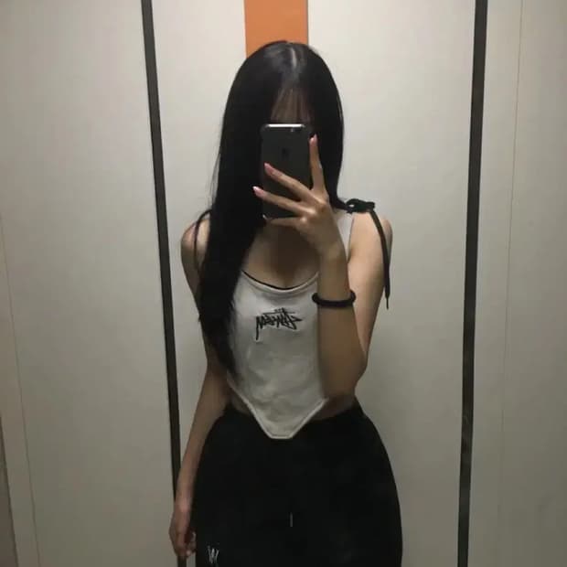 빈티지 스투시 크롭 나시