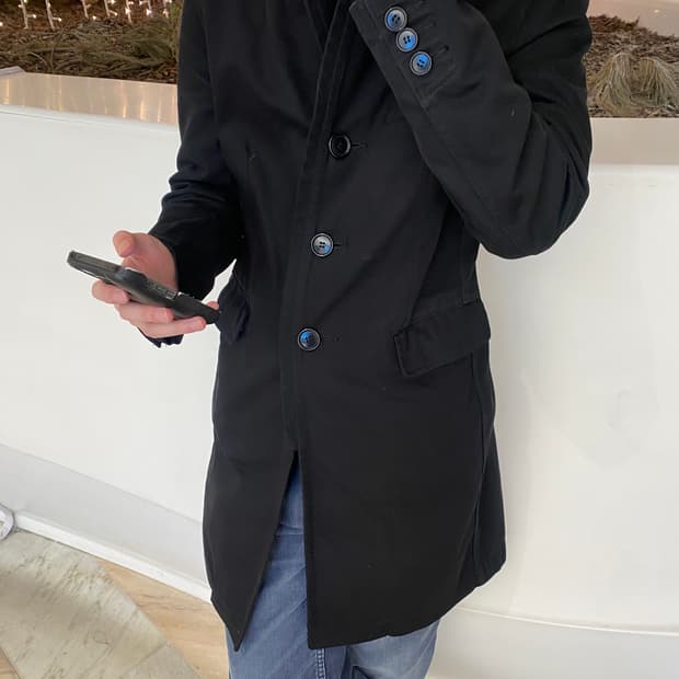 꼼데가르송 블랙 코트 M