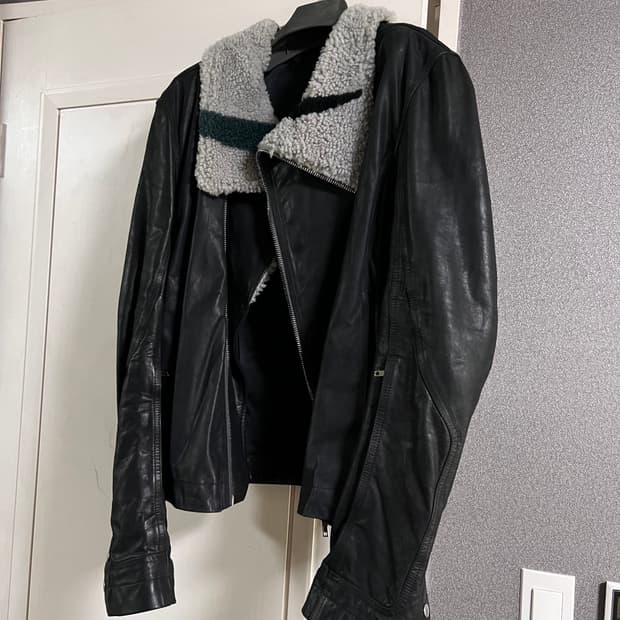 [52] 릭오웬스 22fw 바우하우스 지브라 시어링 레더 자켓