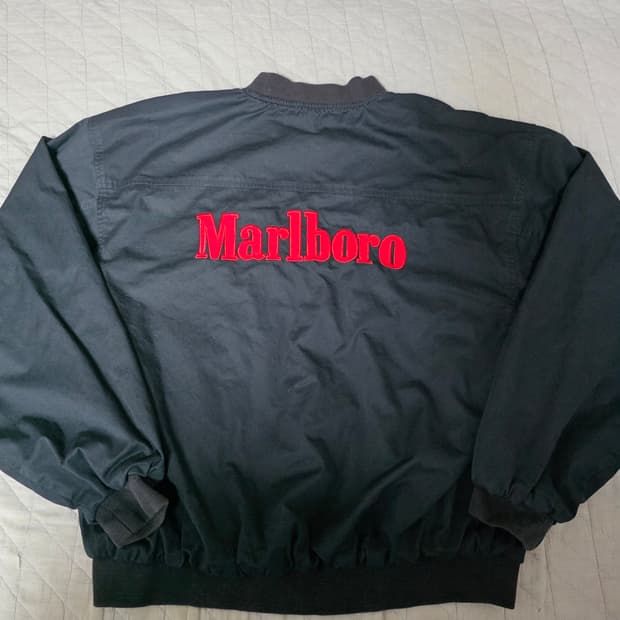 [XL] 90s 빈티지 말보로 리버시블 봄버 자켓 블랙/레드 암스팟