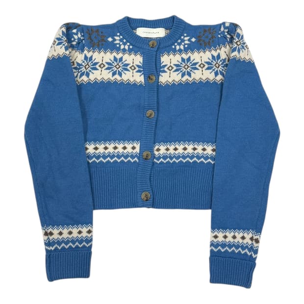 인스턴트펑크 자카드 울 가디건 블루 0