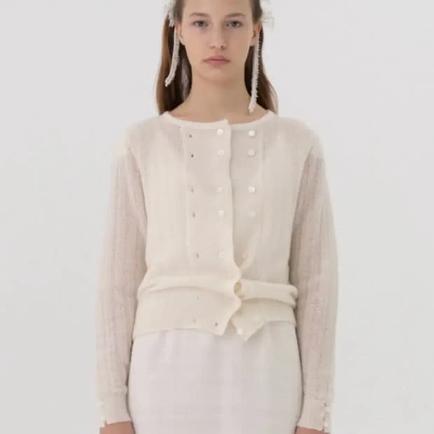 Viaplain(비아플레인) 링커 더블 버튼 모헤어 가디건