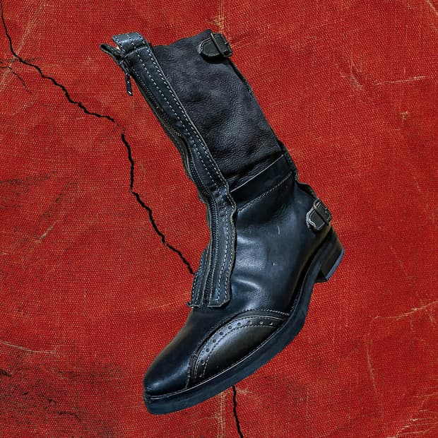 Lanvin 00s 랑방 레이어드 롱 더블 지퍼 부츠 9 (270)