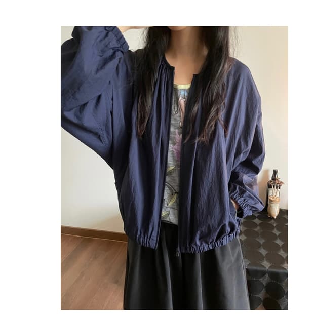 balloon zip-up blouson