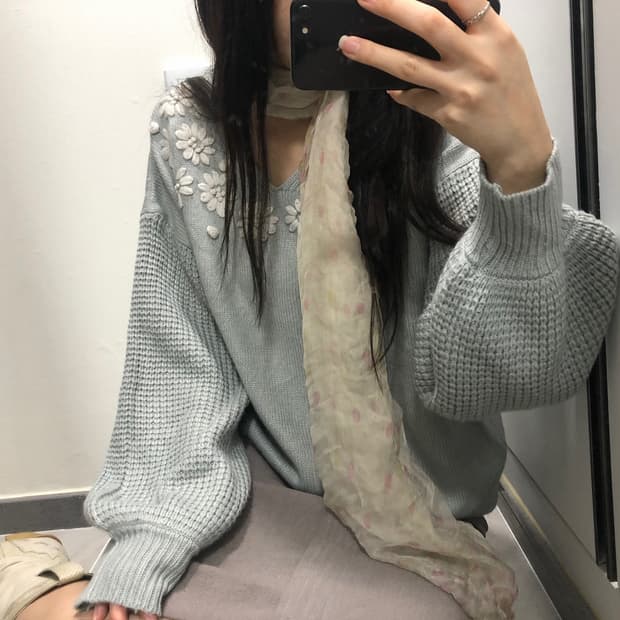 [코디세트] Sky Blue Knit Set