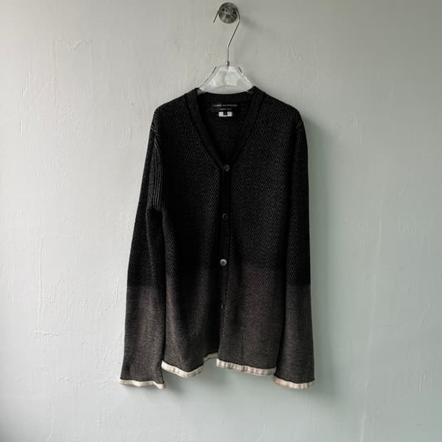 꼼데가르송 옴므 플러스 그라데이션 헤링본 가디건