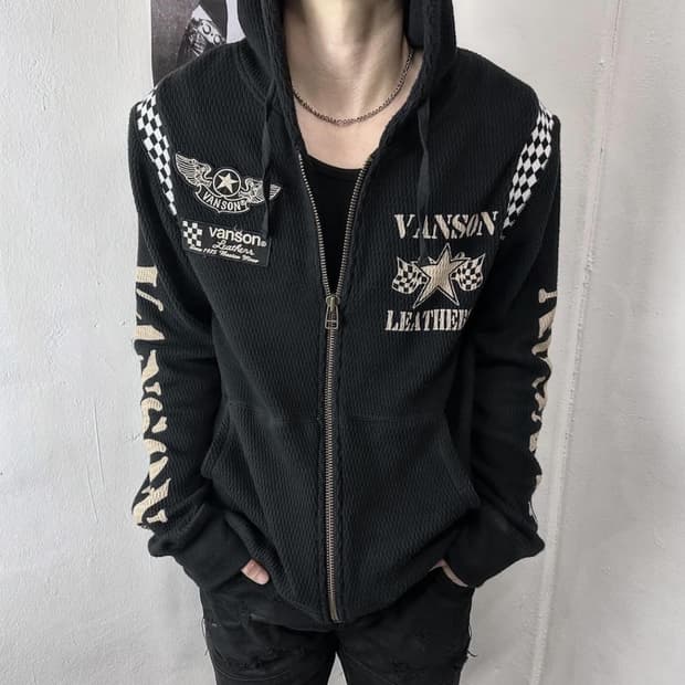 vanson leathers mash zip-up