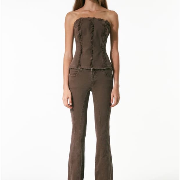 더오픈프로덕트 y2k 브라운 데님 바지