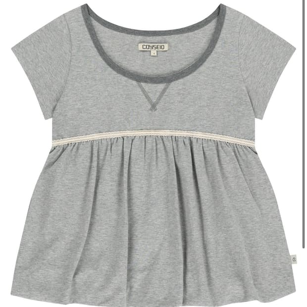 코이세이오 LACE BALLOON T-SHIRT MELANGE GREY