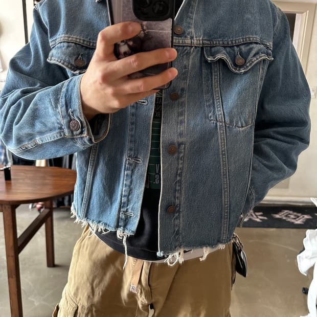 90s Levis 75525 컷오프 데님 트러커 자켓 canada