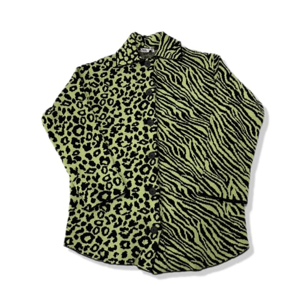 zara 레오파드/지브라 니트 가디건m