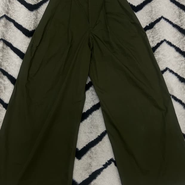 [한국S]ZARA 하이웨스트 벨트 와이드 슬랙스/카키