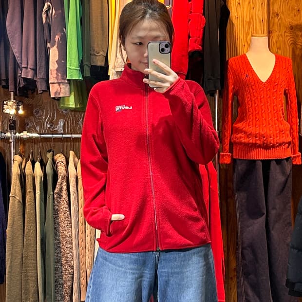 M 리바이스 어센틱 로고 레드 플리스