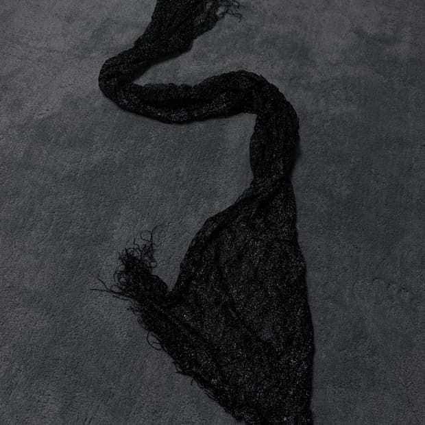 Vintage V-kei,punk black&silver muffler