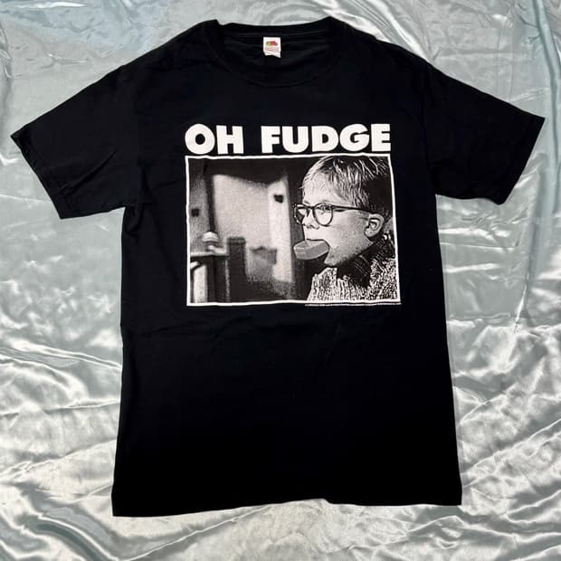(S) 90s 크리스마스 스토리 Oh Fudge 빈티지 무비 티셔츠
