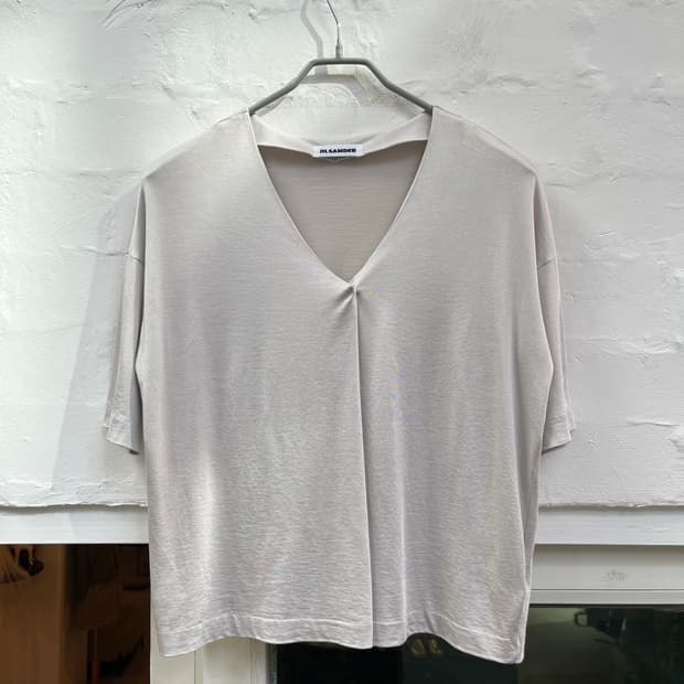 Jil Sander 질샌더 브이넥 반팔 티셔츠 베이지 S