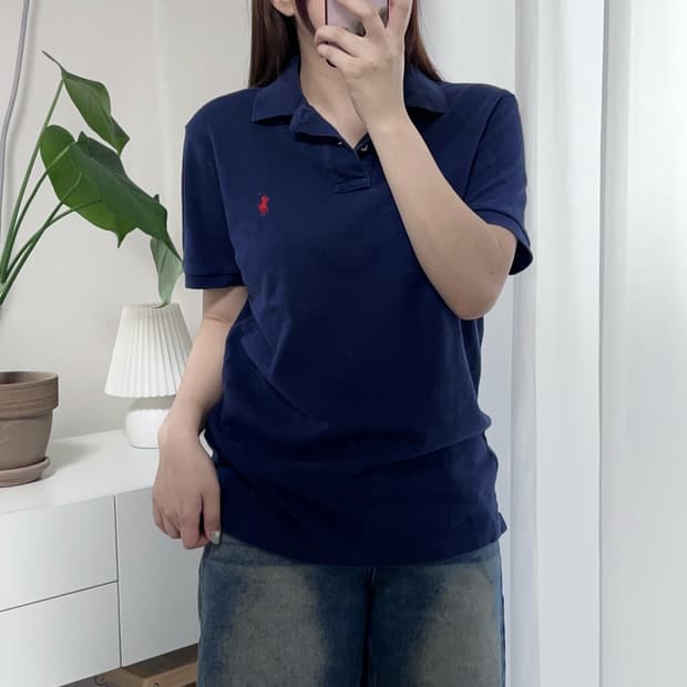 [정품]  네이비 / 레드포니 반팔카라티 [ M ]