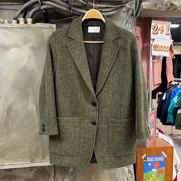 빈티지 울 알파카 자켓 그린 #csz2951