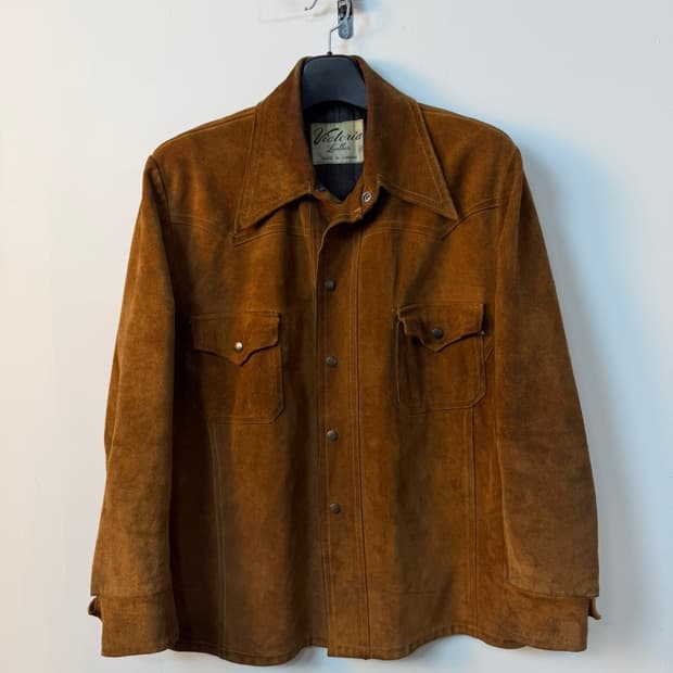 70s 빈티지 빅토리아 레더 웨스턴 스웨이드 자켓