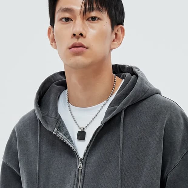 소버먼트 980g 피그먼트 컷 후디집업 차콜 L