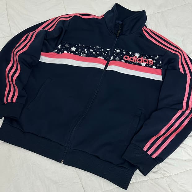 아디다스 벚꽃 핑크 져지 트랙탑 라지 