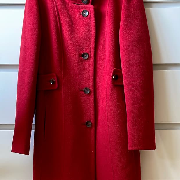 한섬 SJSJ 55-66 빨강 울 앙고라 모직코트