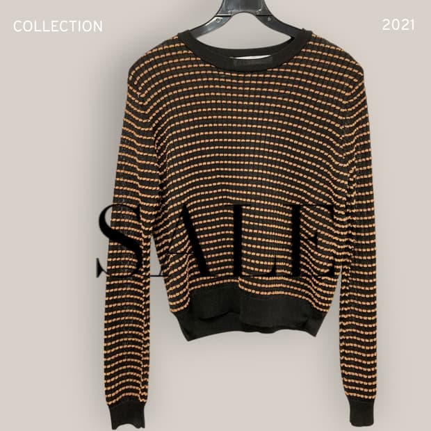 자라 줄무늬 니트 블랙/골드 여성 zara